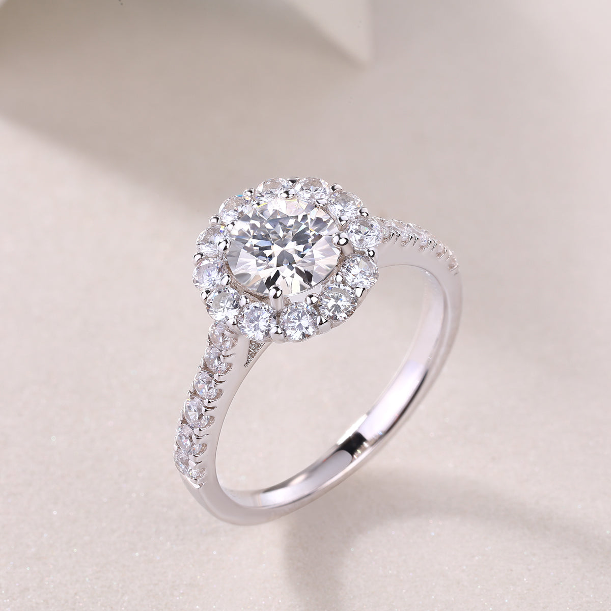 Moissanite 925 Sterling Silver Engagement Ring