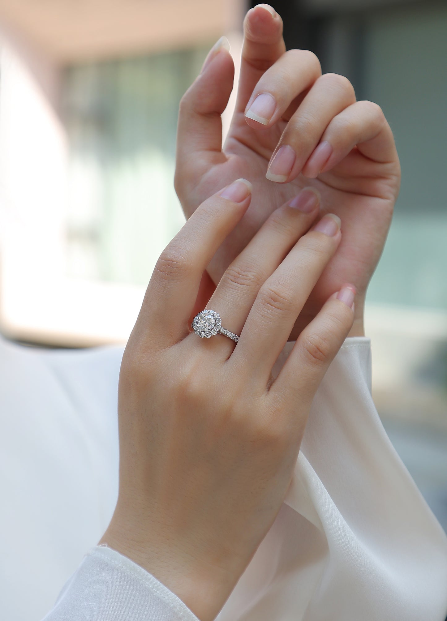 Moissanite 925 Sterling Silver Engagement Ring