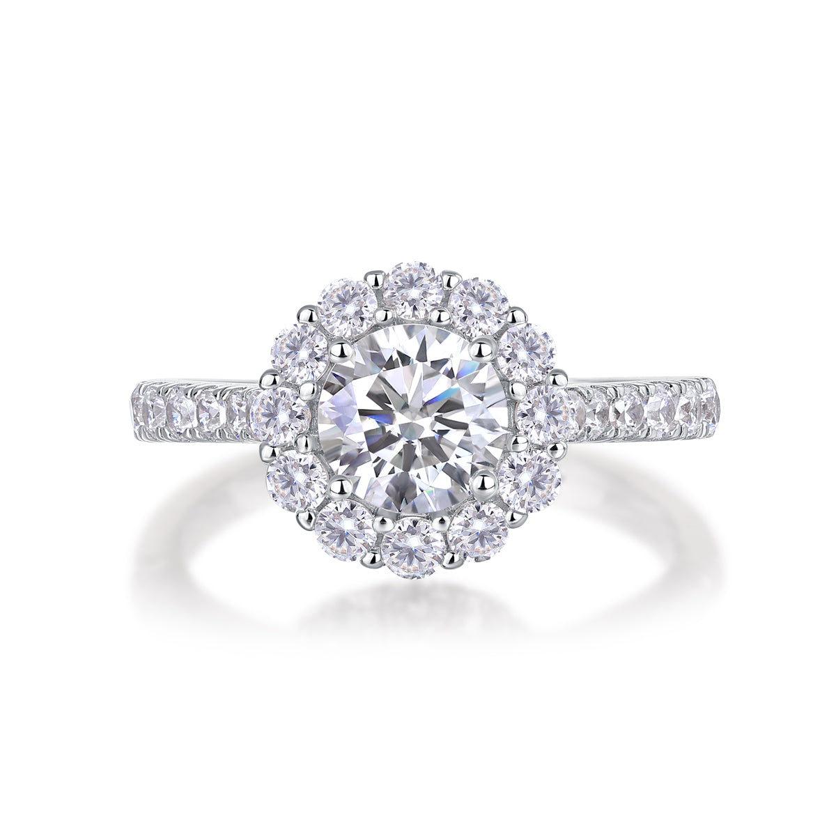 Moissanite 925 Sterling Silver Engagement Ring