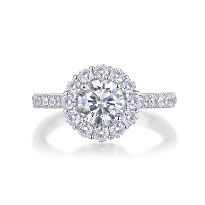 Moissanite 925 Sterling Silver Engagement Ring