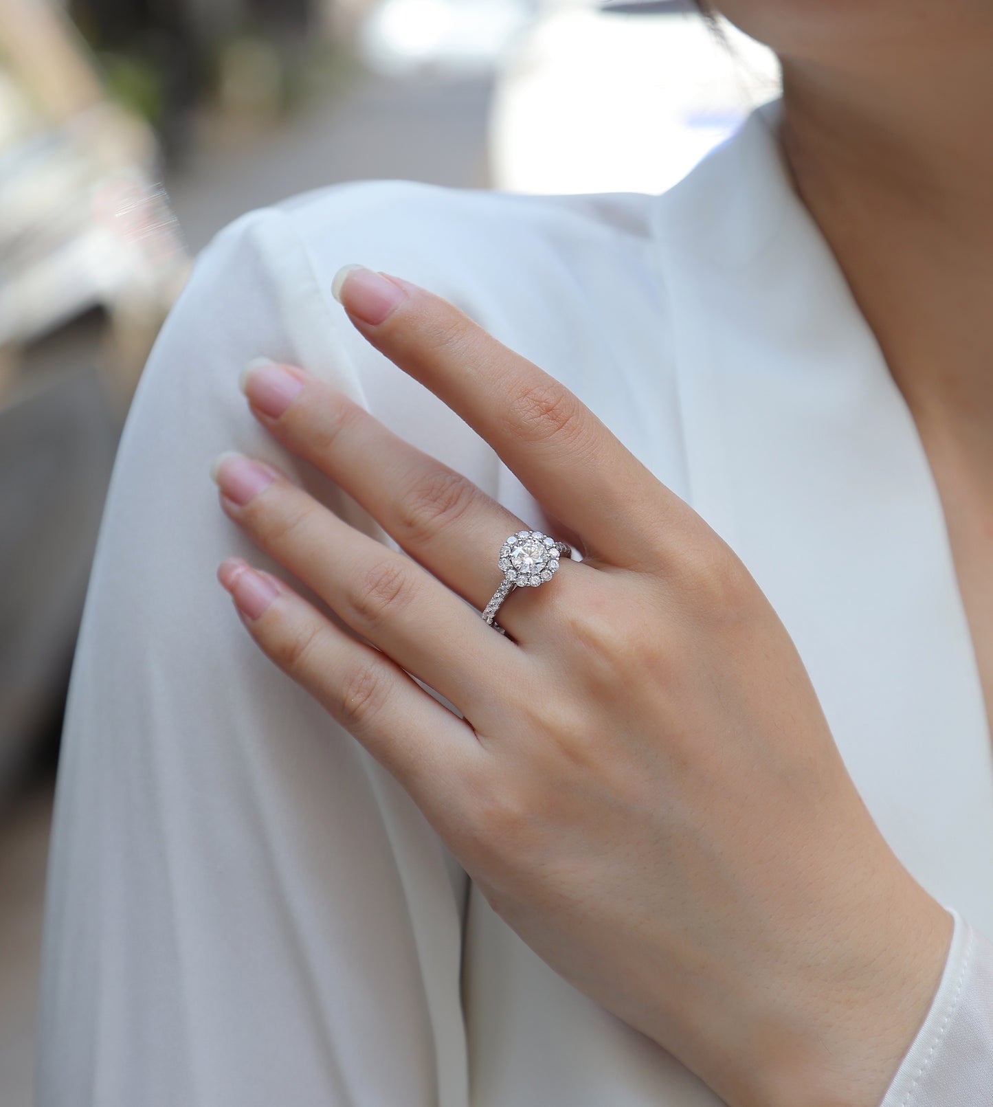 Moissanite 925 Sterling Silver Engagement Ring