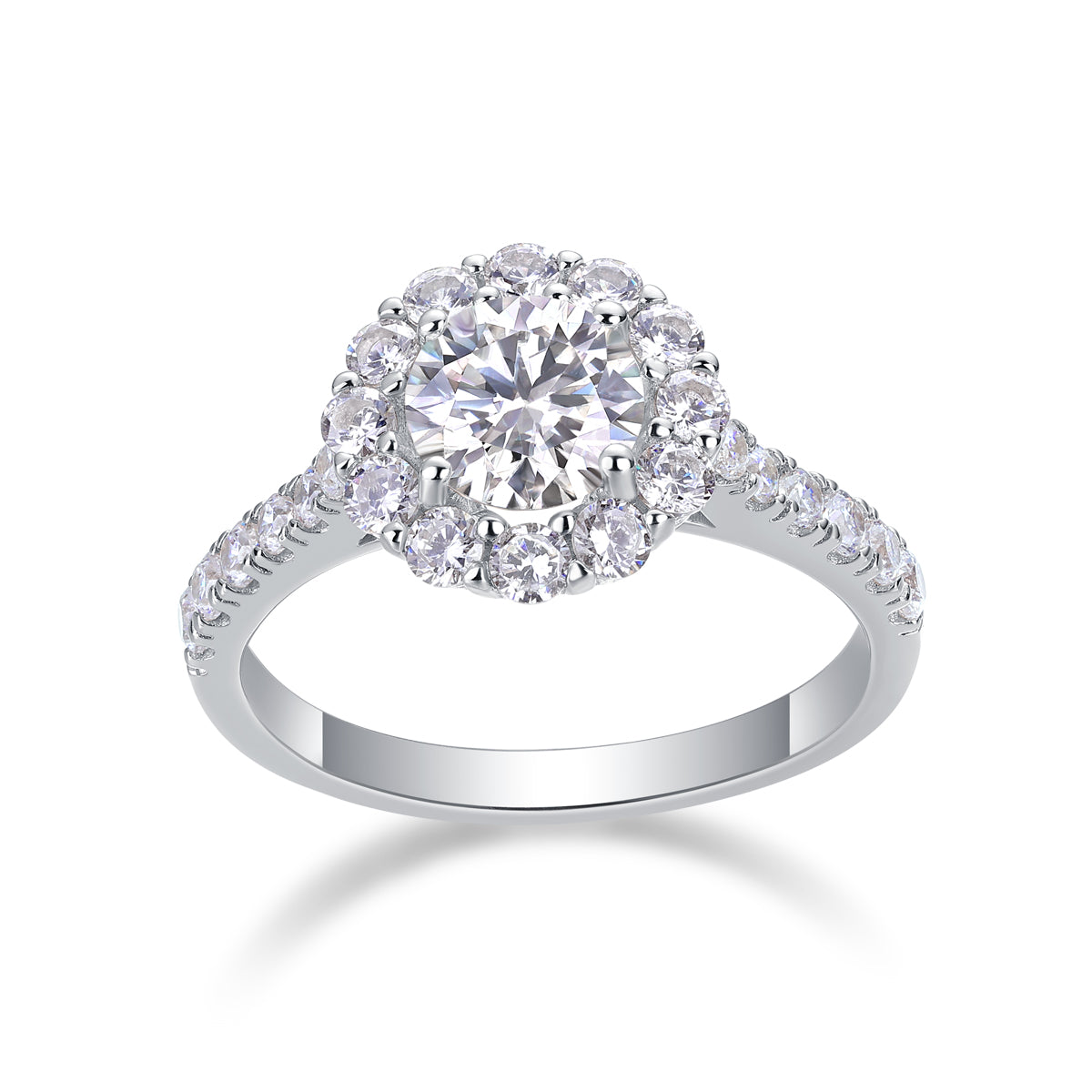 Moissanite 925 Sterling Silver Engagement Ring