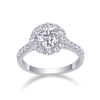 Moissanite 925 Sterling Silver Engagement Ring