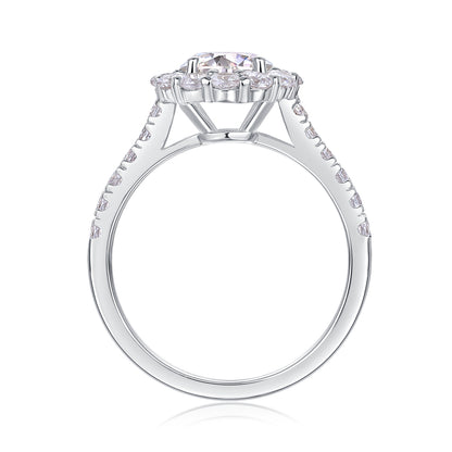 Moissanite 925 Sterling Silver Engagement Ring